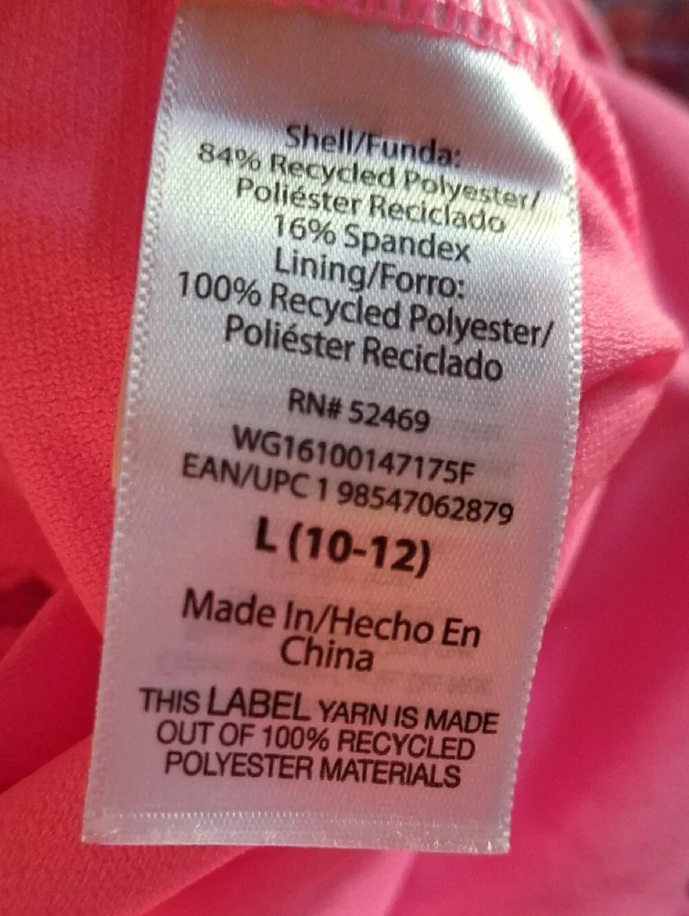 One-Piece Zip Up Swimsuit Pink w/Gold Polka Dots Kid Size L (10-12) NWOT